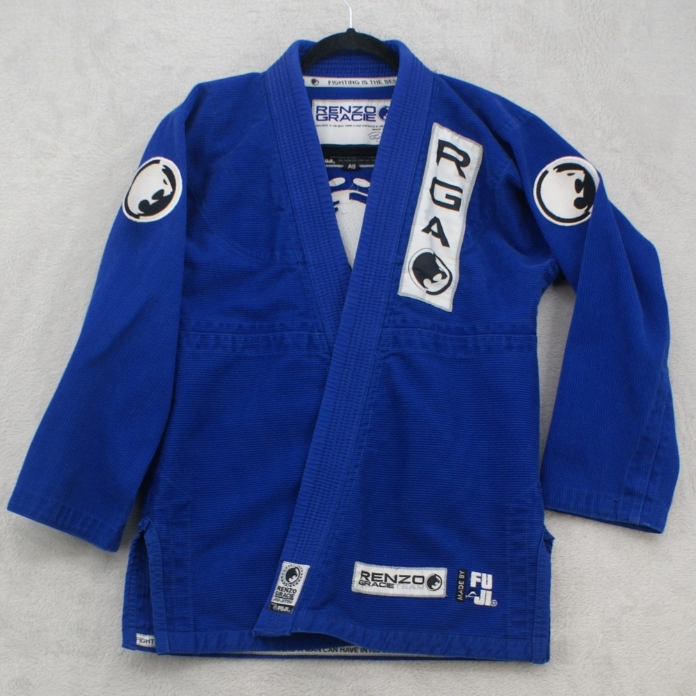 Fuji Renzo Gracie Team BJJ Gi Jacket Blue Size A0 Brazilian Jiu Jitsu Kimono